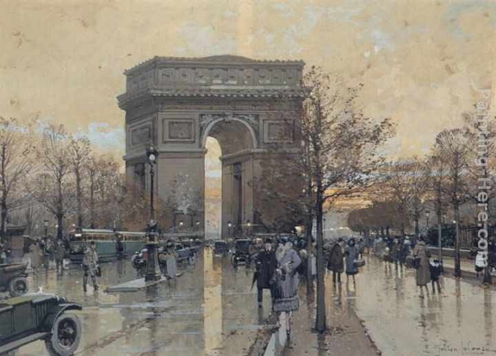 The Arc de Triomphe, Paris painting - Eugene Galien-Laloue The Arc de Triomphe, Paris art painting